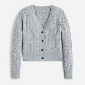 JCrew Cashmere Shrunken Cable Knit V-neck Cardigan